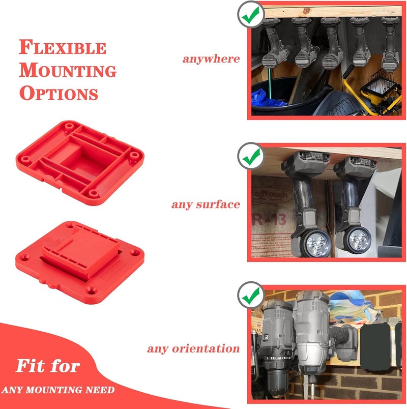 Crivnhar Tool Drill Mount Holder Compatible for Craftsman 20V Li-ion Drills, Heavy Duty ABS Tools Wall Dock Hanger for Garage, Workshop, Work Truck, 20 Screws, 5 Packs (No Tool) - Image 3